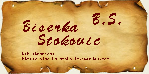 Biserka Stoković vizit kartica